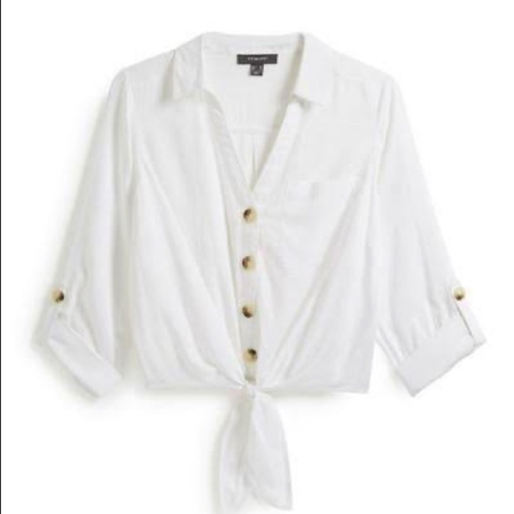 Primark Button Down Tie Shirt - Picture 1 of 4
